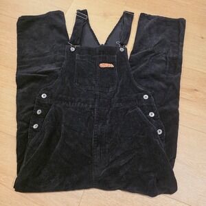 Empyre Corduroy Overalls Mens Small Black Relax Straight Skateboard Y2K 30-34x29